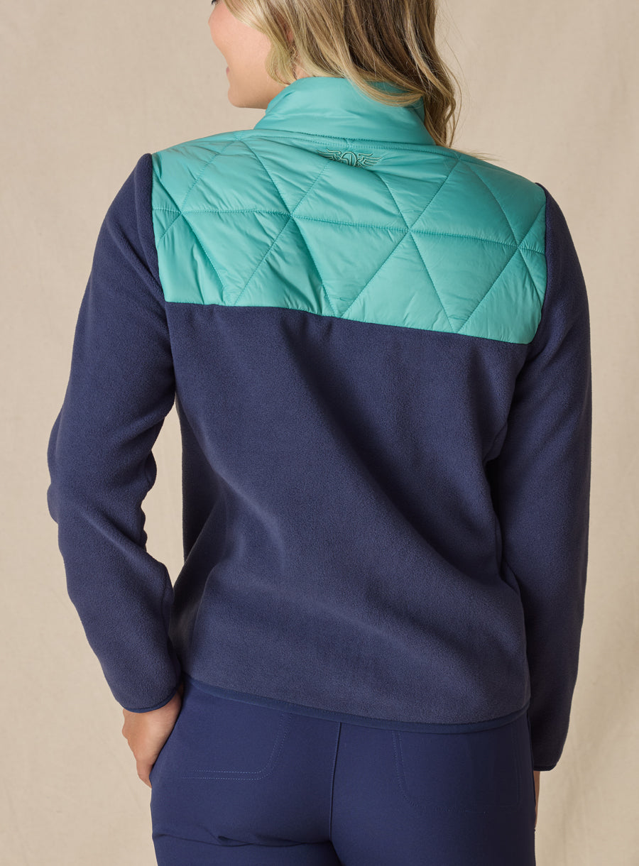 Straight Down Laurel Hybrid Fleece Jacket - Sea Green New Indigo