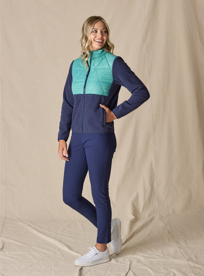 Straight Down Laurel Hybrid Fleece Jacket - Sea Green New Indigo