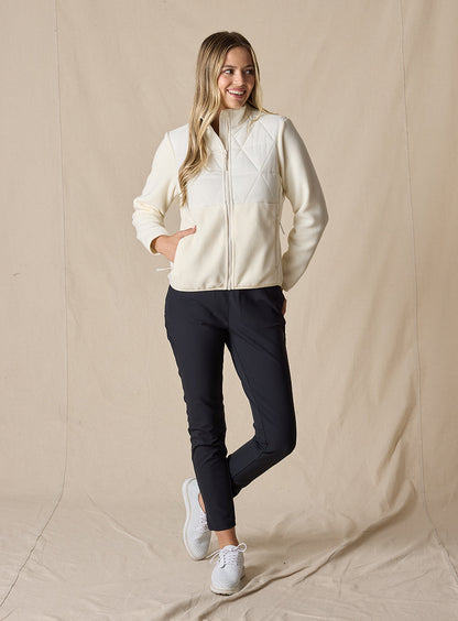 Straight Down Laurel Hybrid Fleece Jacket - Cream