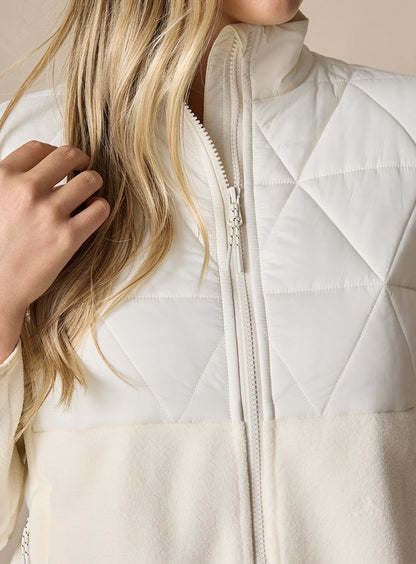 Straight Down Laurel Hybrid Fleece Jacket - Cream