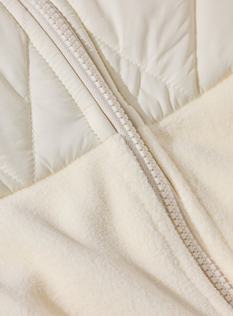 Straight Down Laurel Hybrid Fleece Jacket - Cream