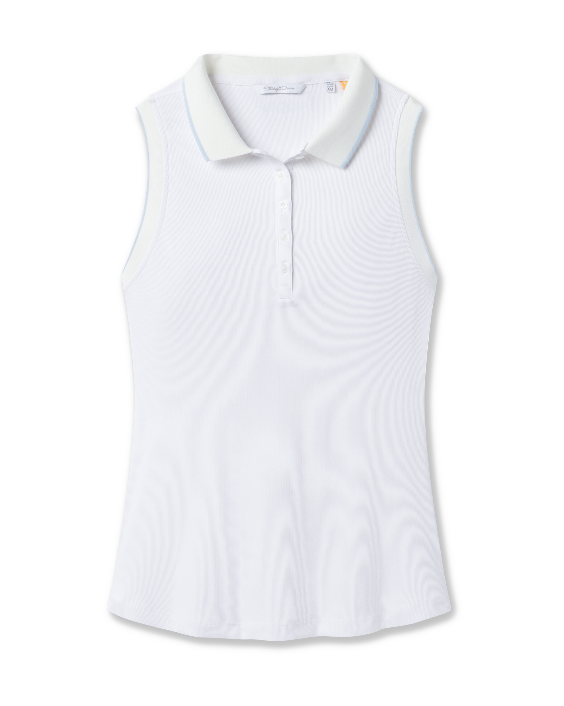 Straight Down Sami Sleeveless Polo - White