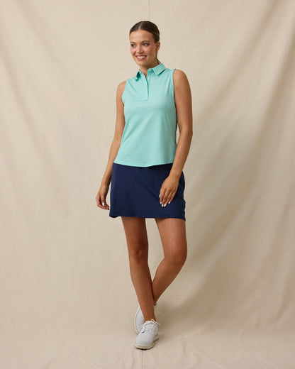 Straight Down Empress Sleeveless Polo - Cascade
