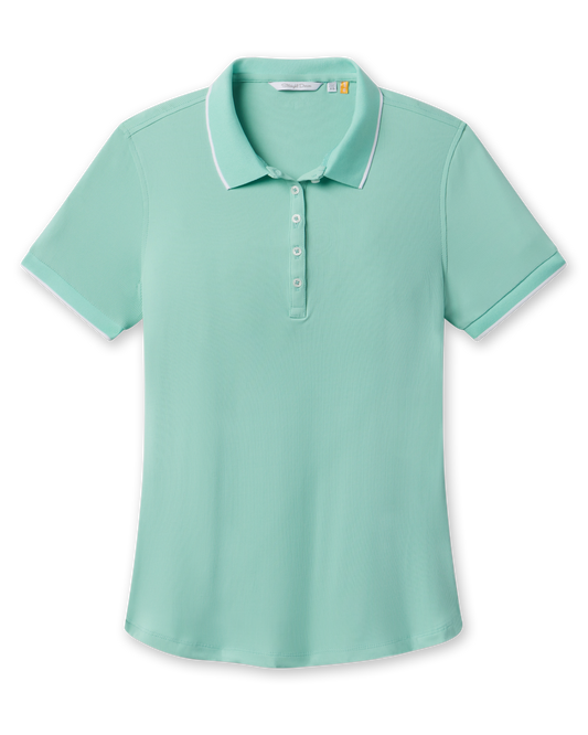 Straight Down Sindy Rib Knit Polo - Cascade