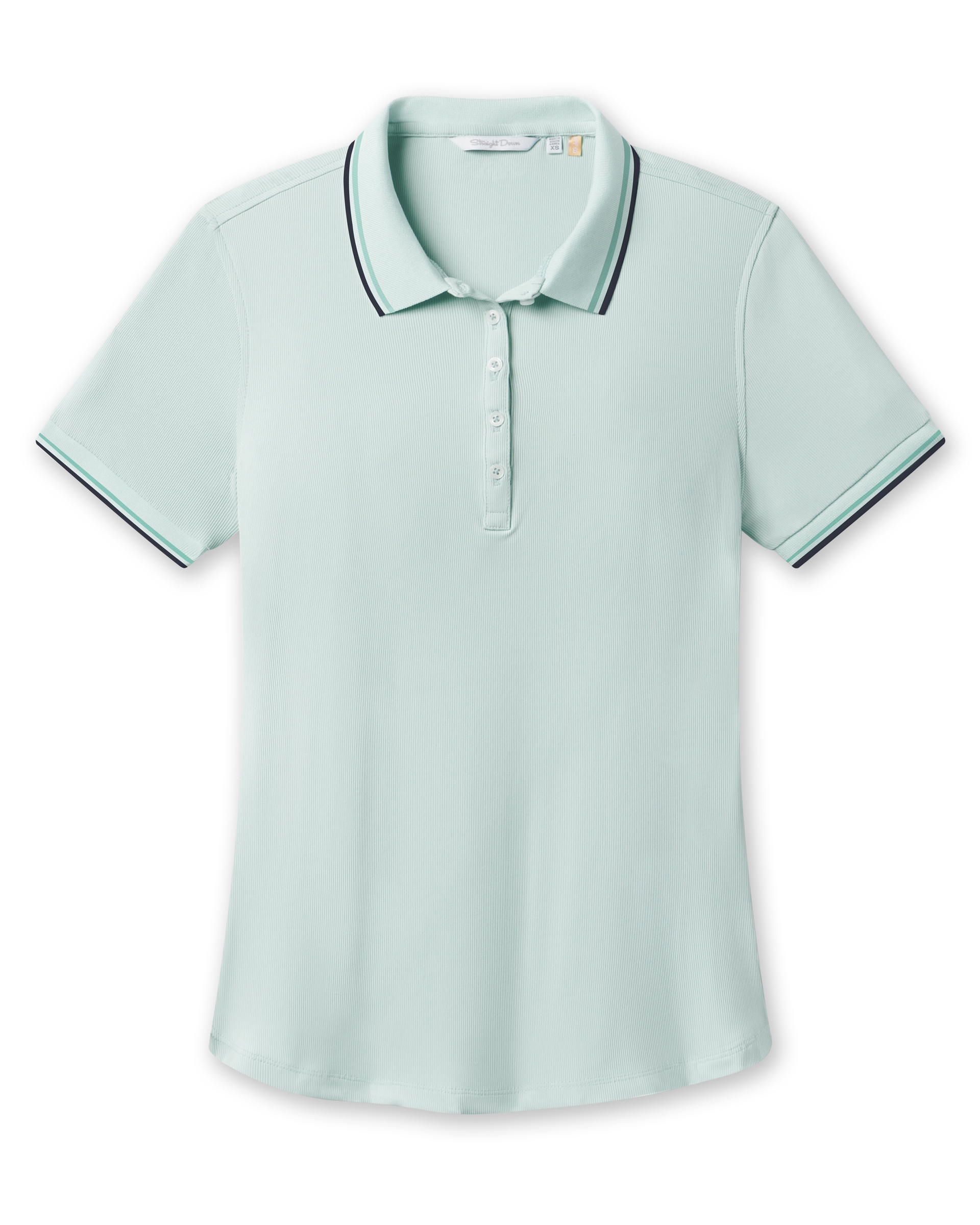 Straight Down Sindy Rib Knit Polo - Mint