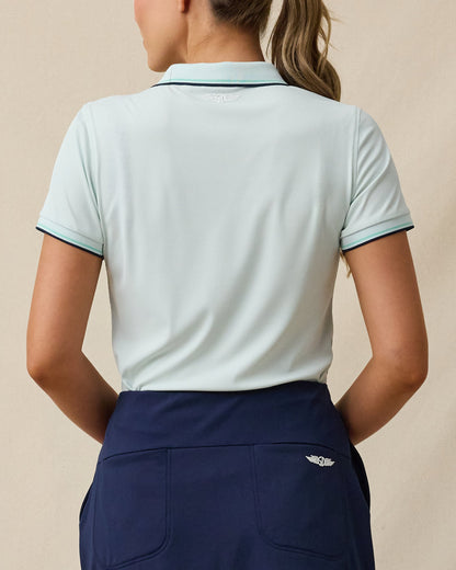 Straight Down Sindy Rib Knit Polo - Mint