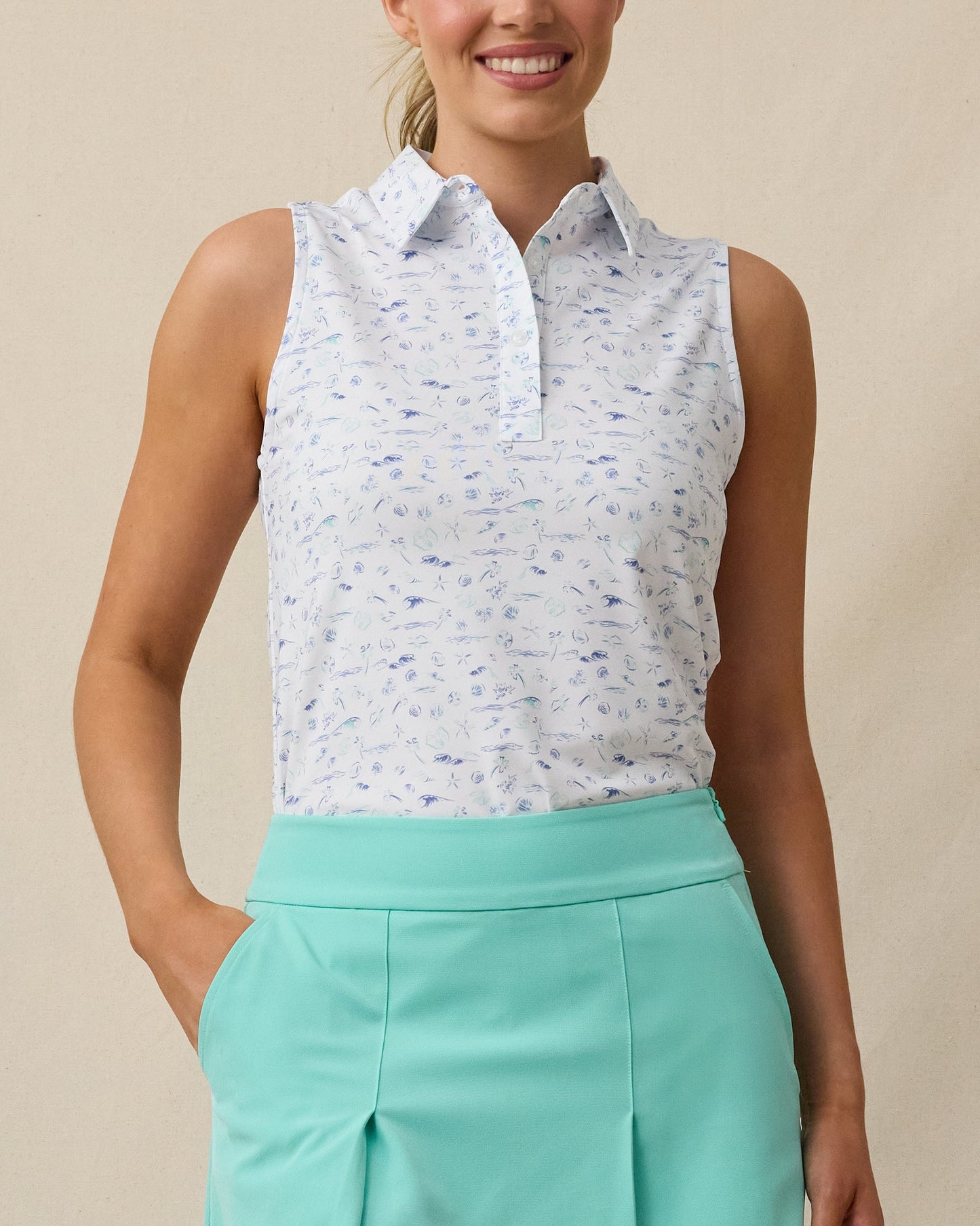Straight Down Paradise Lost Sleeveless Polo - Tidal