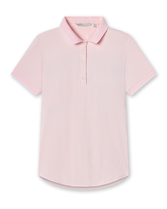 Straight Down Sindy Rib Knit Polo - Pearl