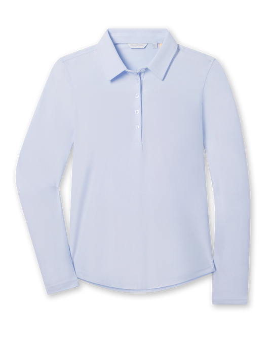 Straight Down Midday Long Sleeve Polo - Powder