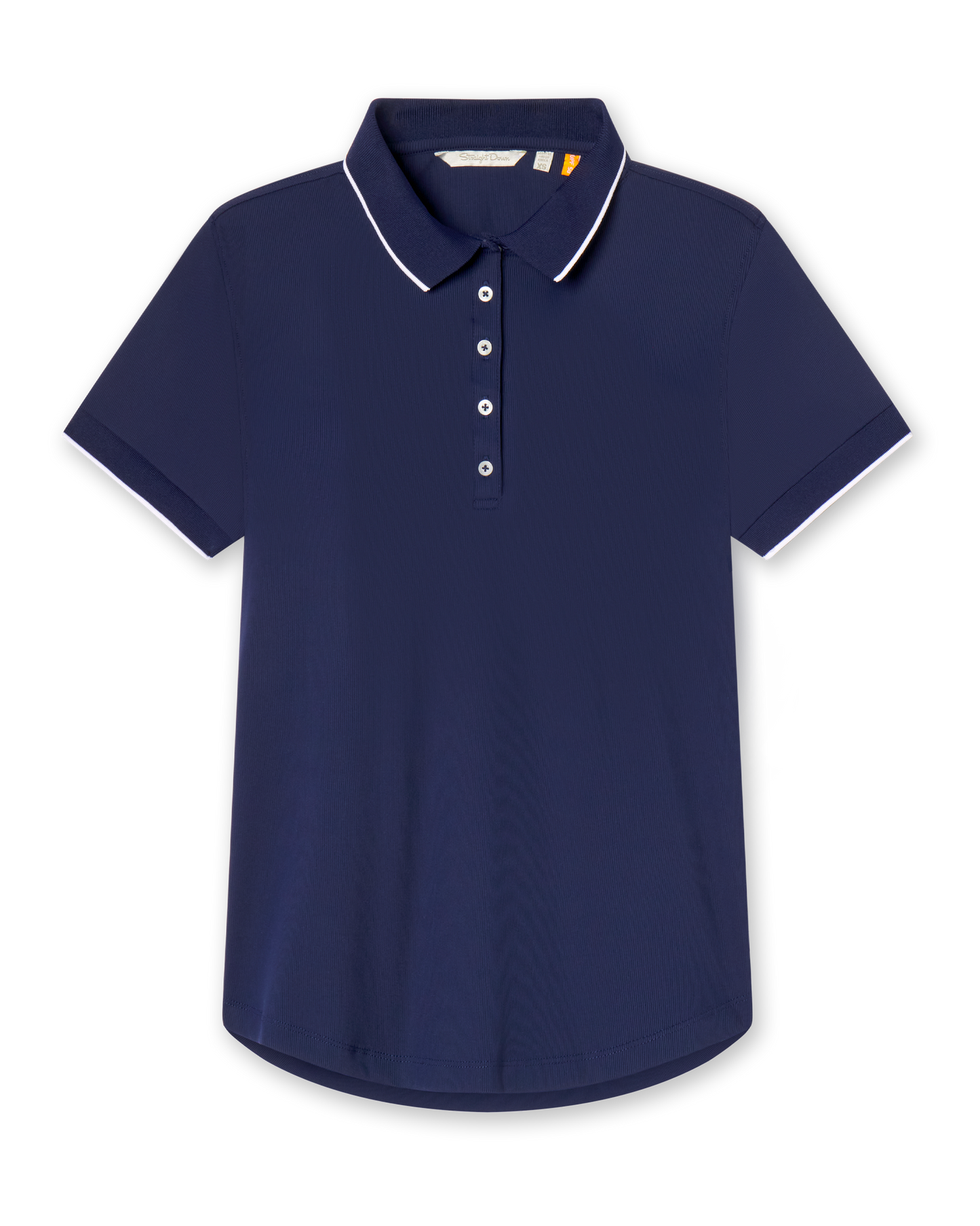 Straight Down Sindy Rib Knit Polo - New Indigo