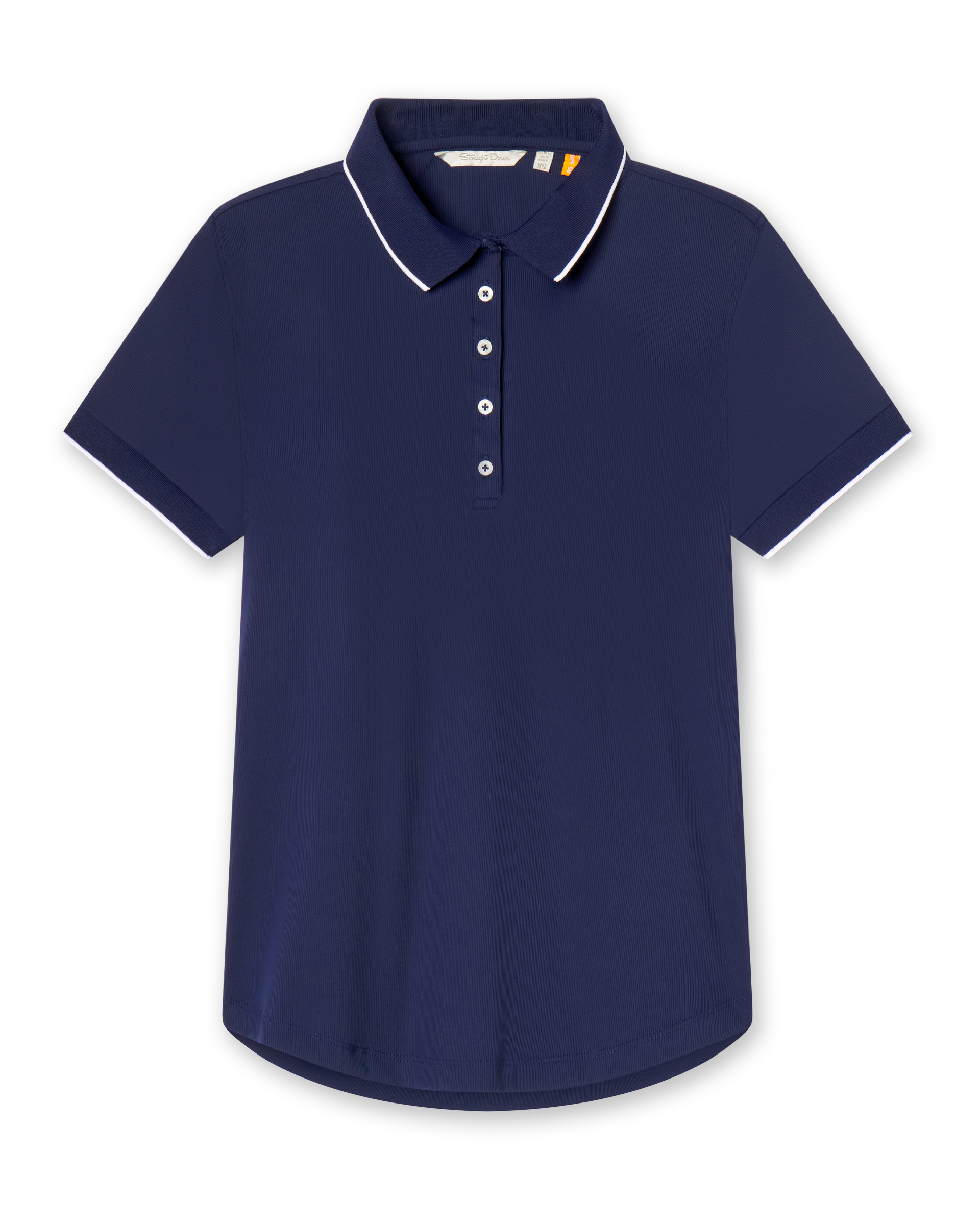 Straight Down Sindy Rib Knit Polo - New Indigo