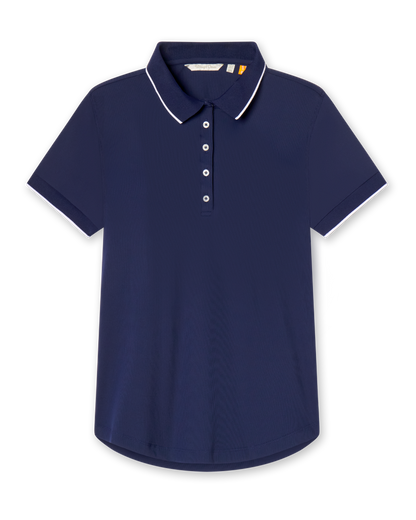 Straight Down Sindy Rib Knit Polo - New Indigo