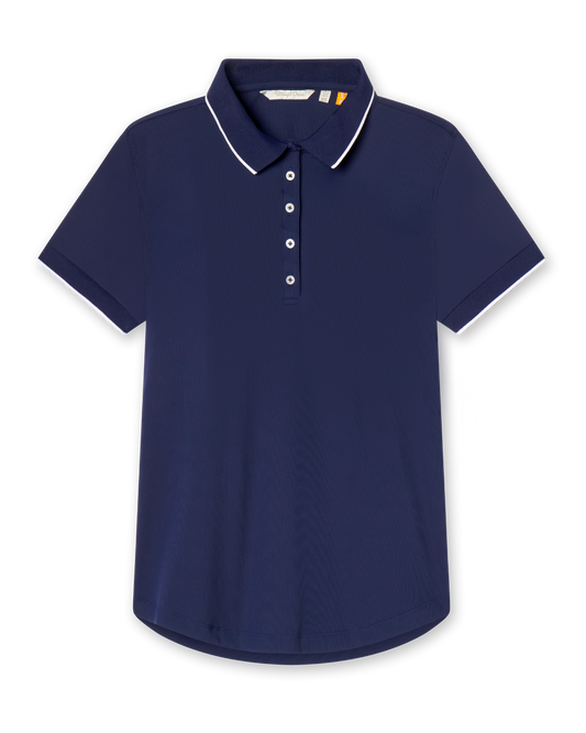 Straight Down Sindy Rib Knit Polo - New Indigo