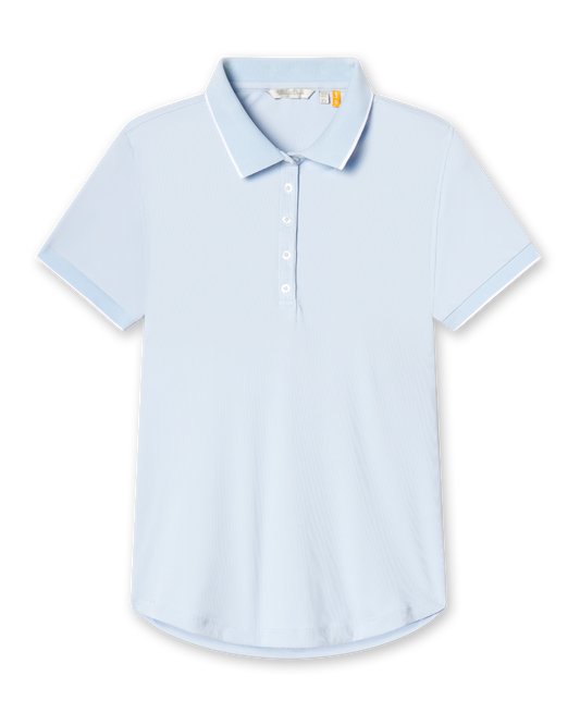 Straight Down Sindy Rib Knit Polo - Lake
