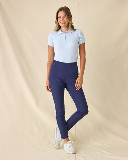 Straight Down Sindy Rib Knit Polo - Lake