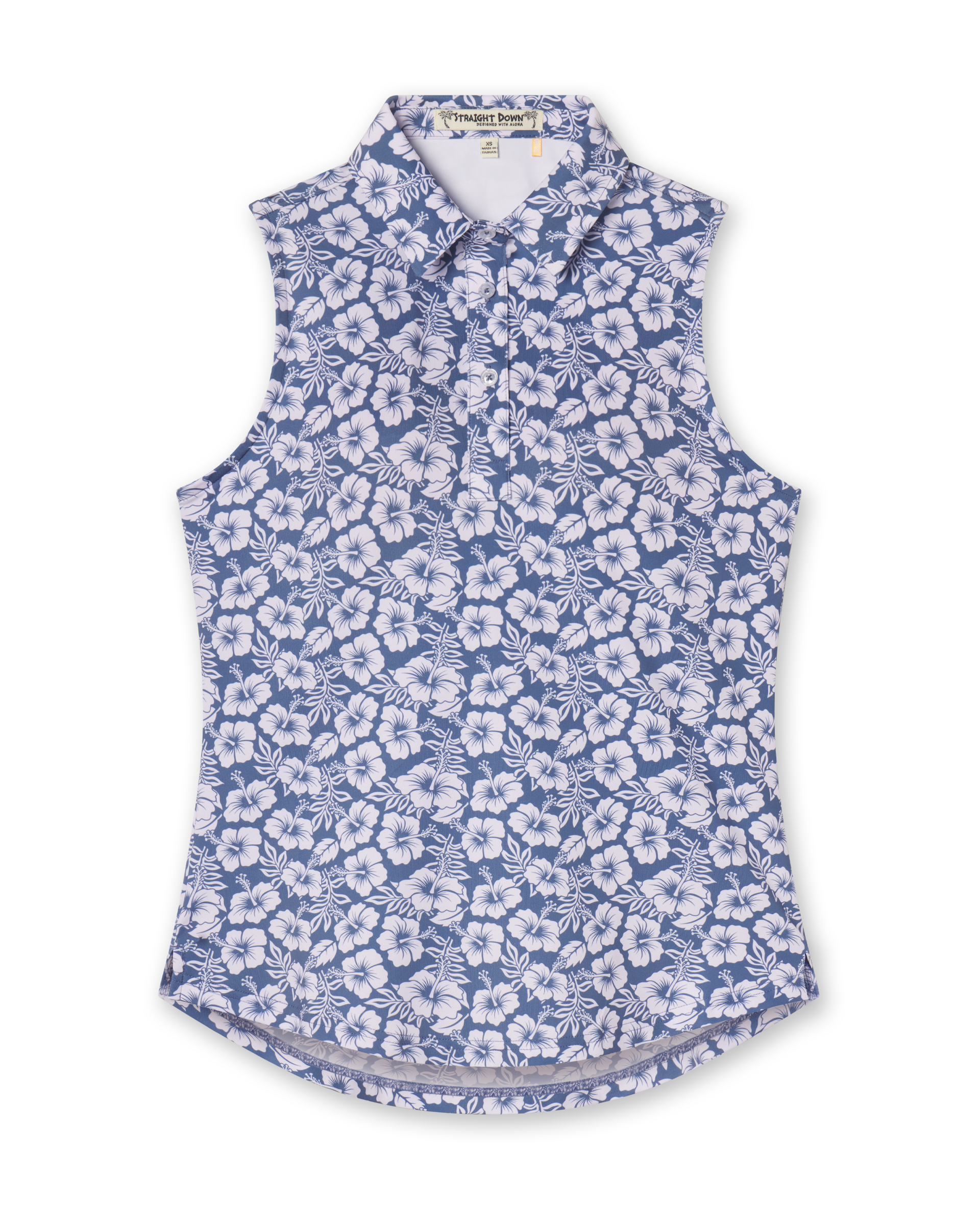 Straight Down Moloka'i Sleeveless Polo - Moonlight
