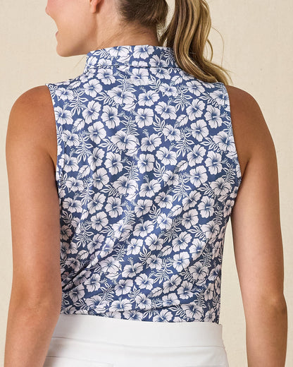 Straight Down Moloka'i Sleeveless Polo - Moonlight