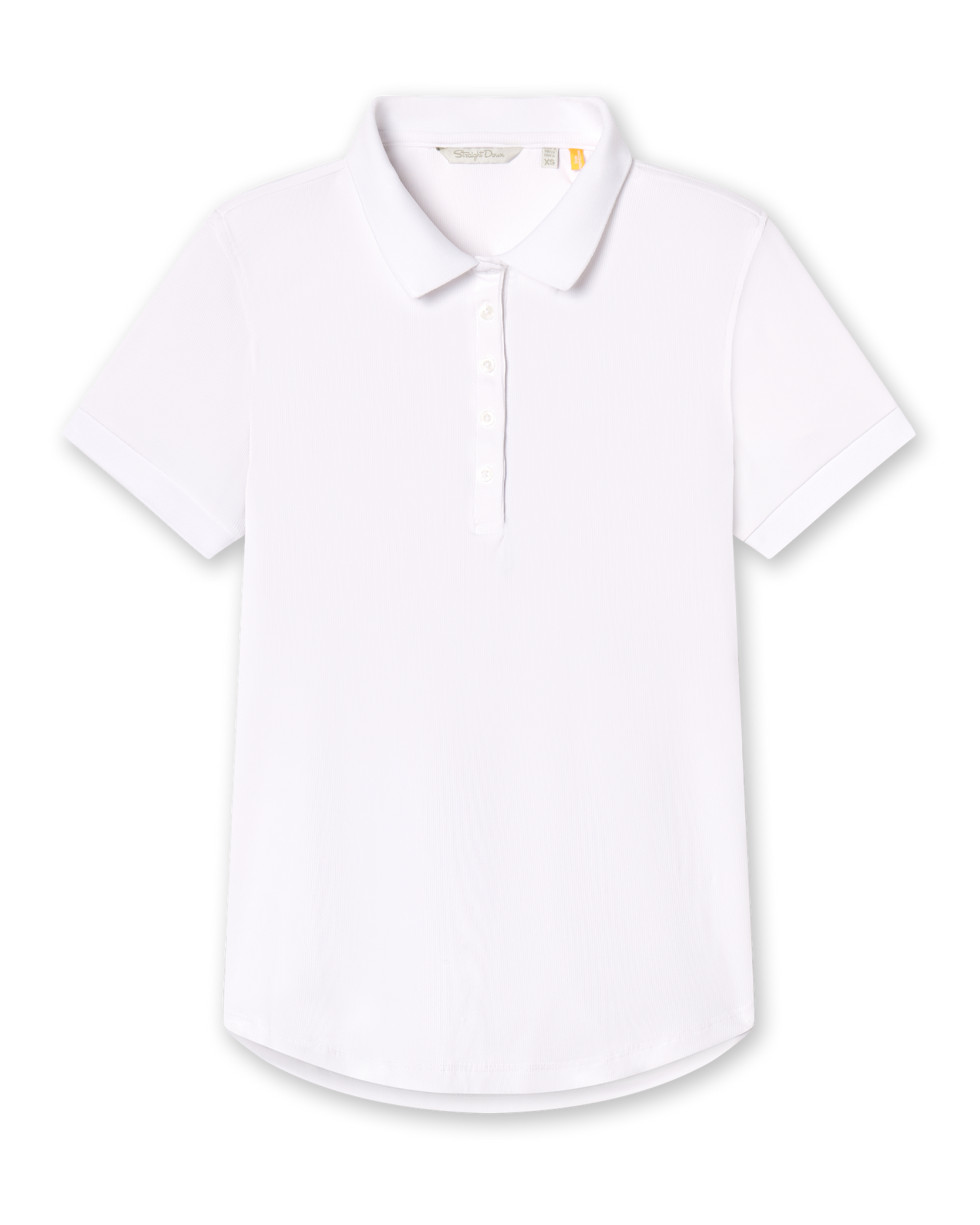 Straight Down Sindy Rib Knit Polo - White
