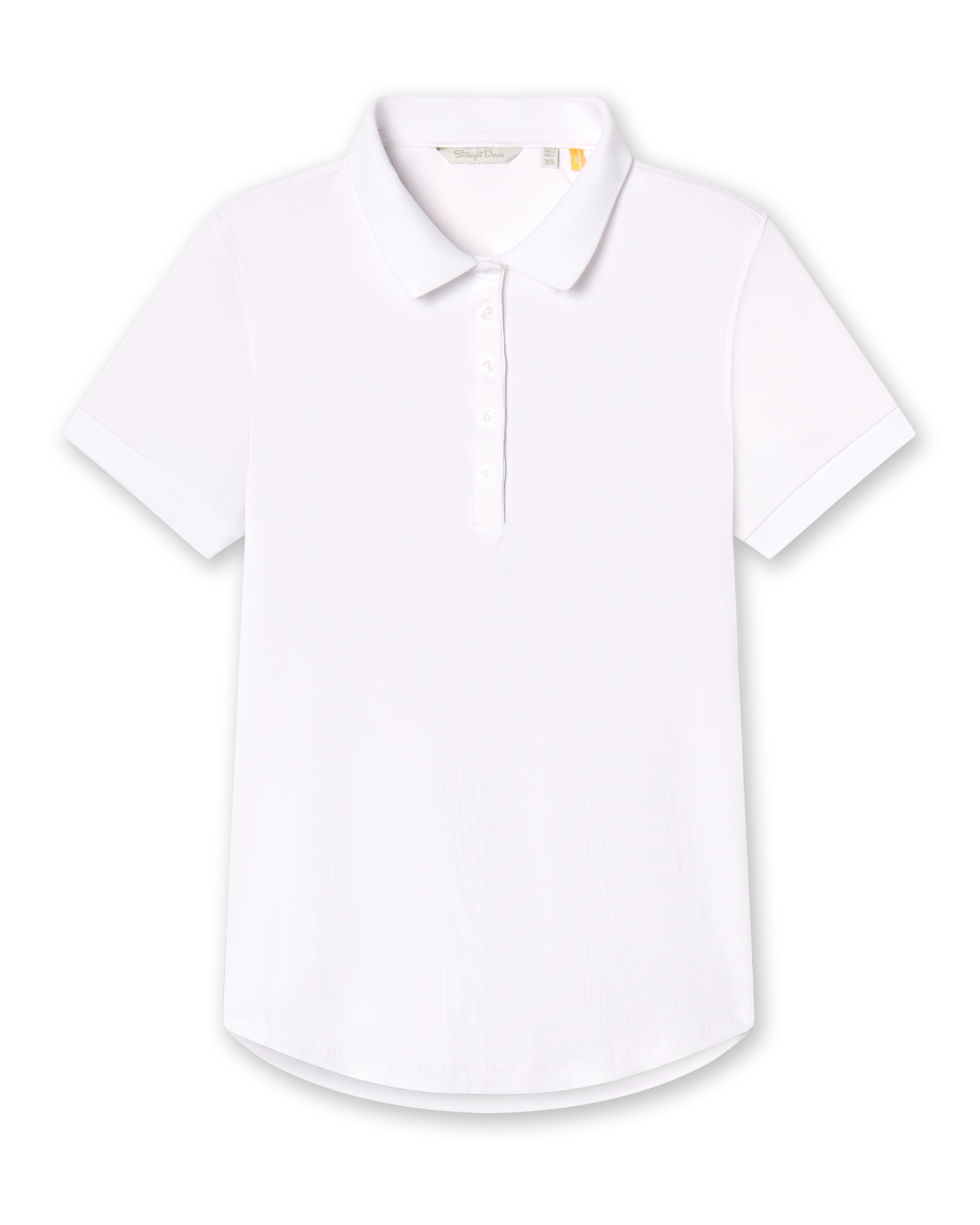 Straight Down Sindy Rib Knit Polo - White