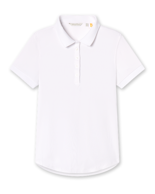 Straight Down Sindy Rib Knit Polo - White