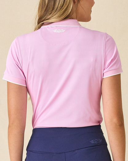 Straight Down Sindy Rib Knit Polo - Pink Floyd