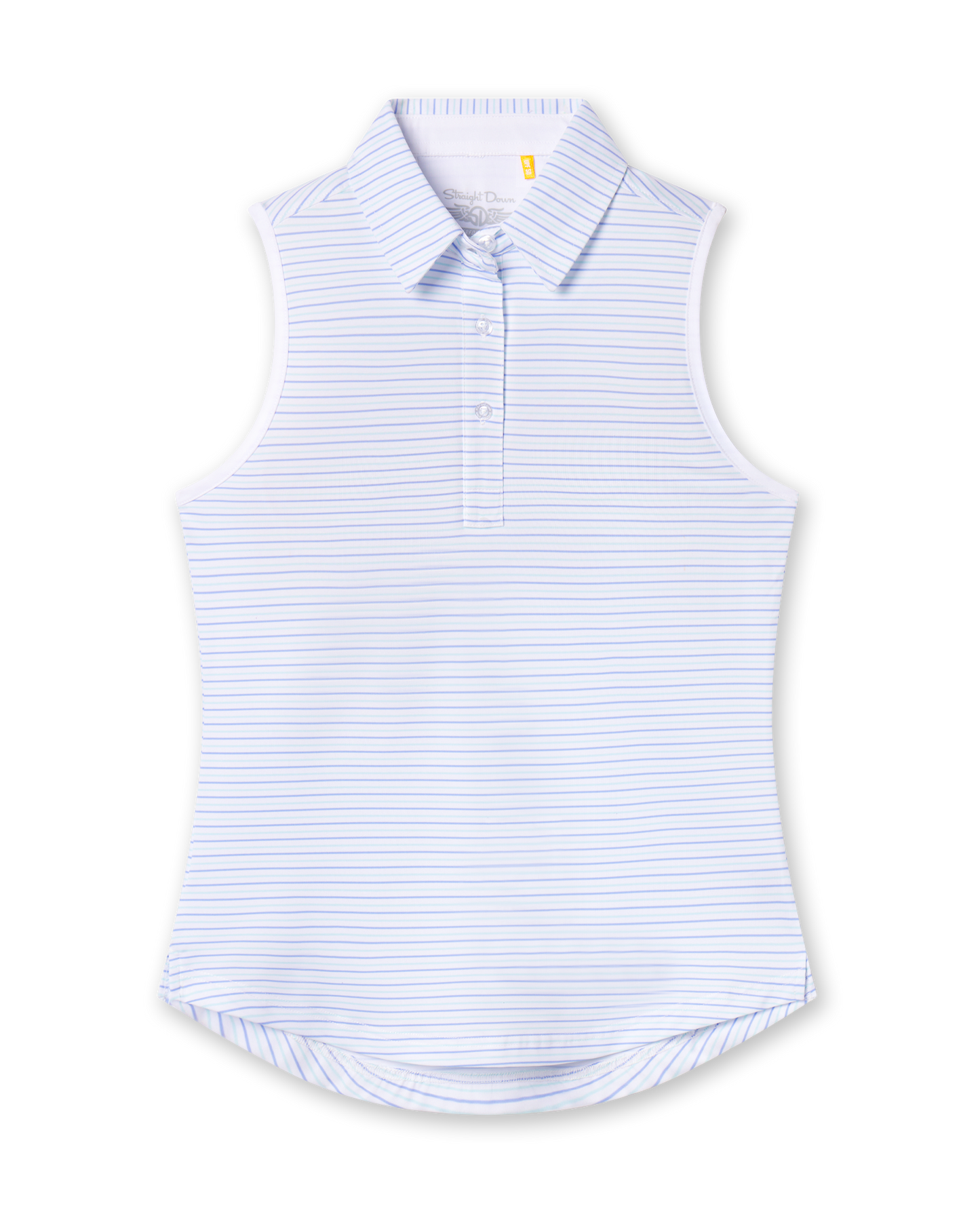 Straight Down Juno Stripe Sleeveless Polo - Glacier