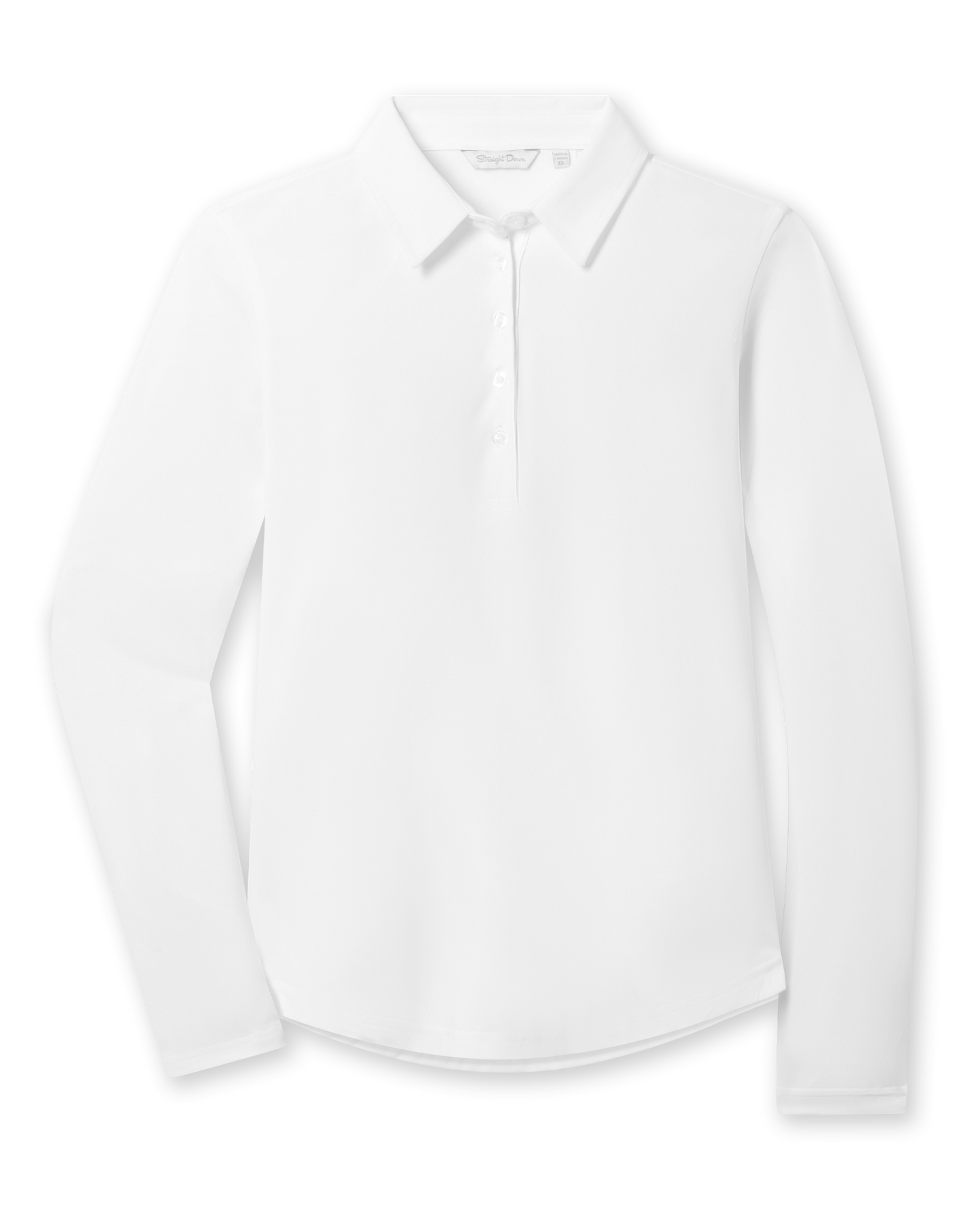 Straight Down Midday Long Sleeve Polo - White