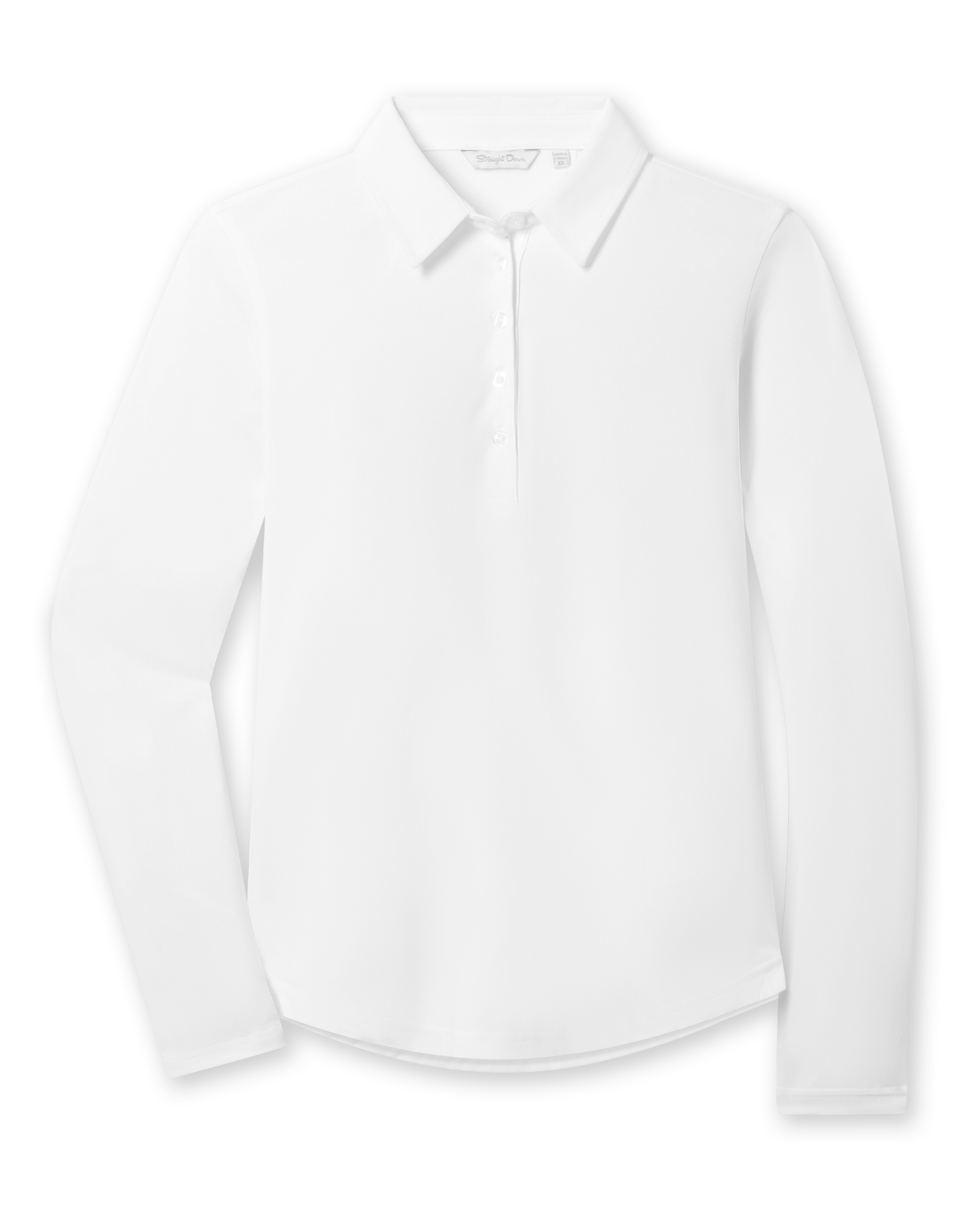 Straight Down Midday Long Sleeve Polo - White
