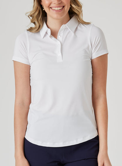 Straight Down Abbot Polo - White