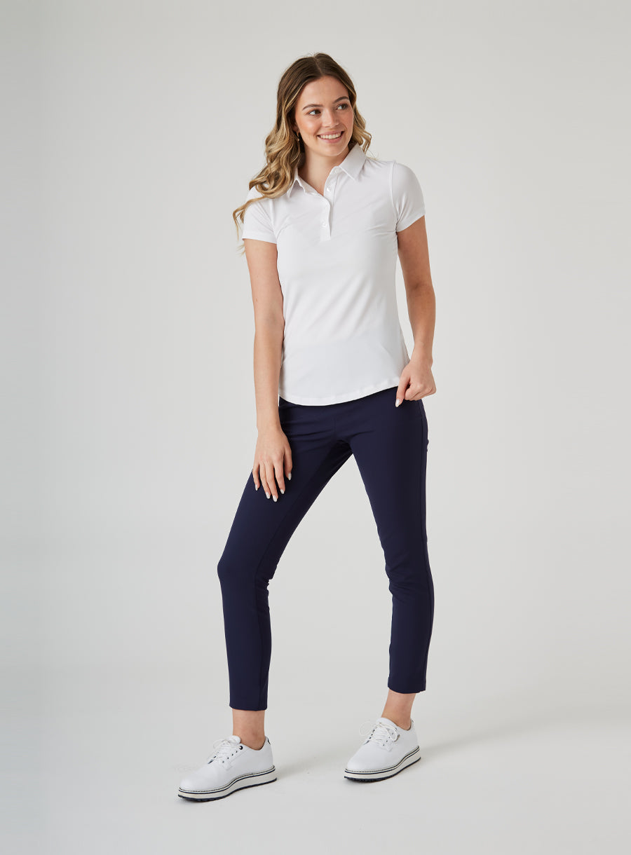 Straight Down Abbot Polo - White