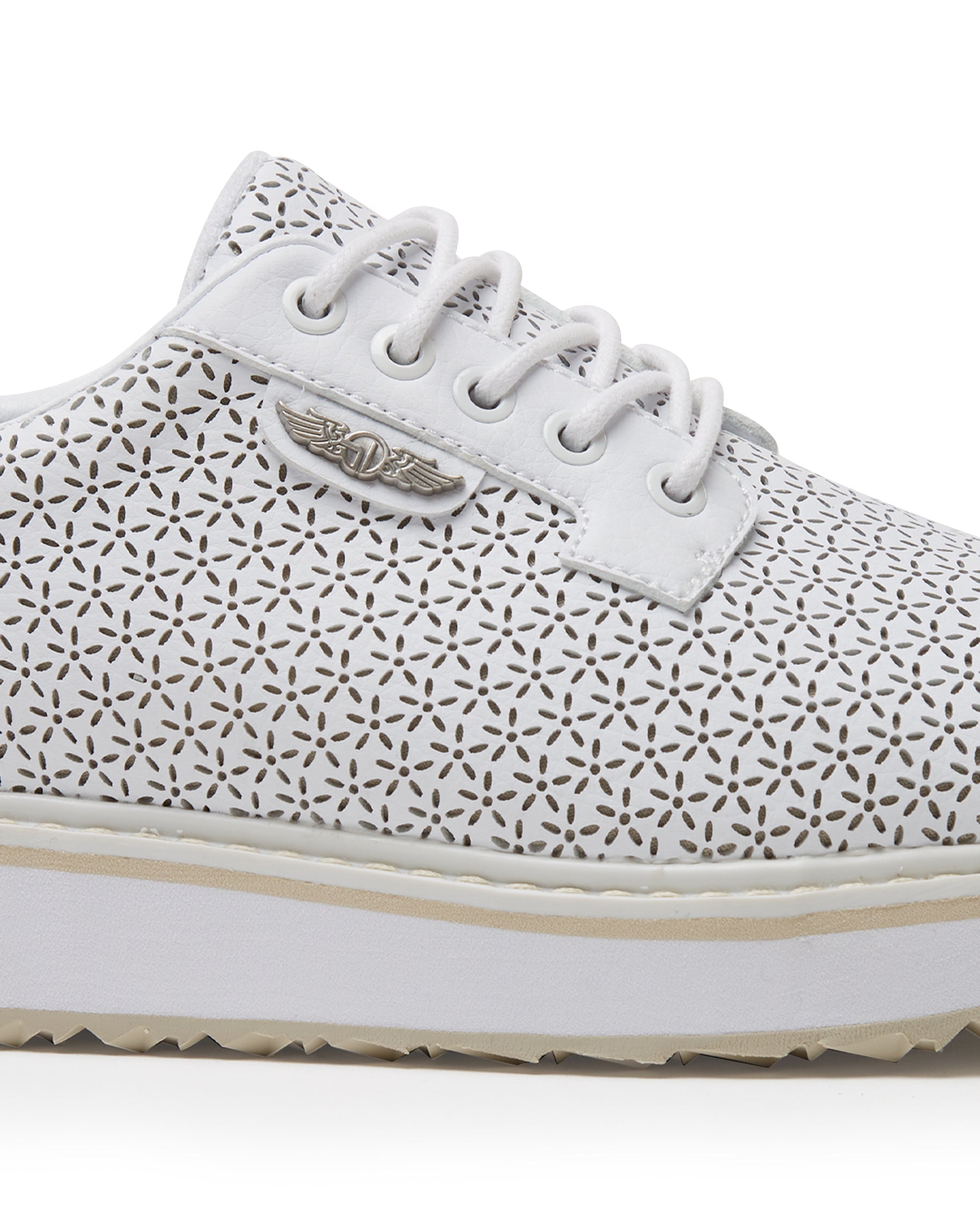 Straight Down Bella Perforated Derby Shoe - White