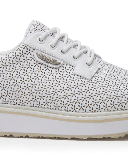 Straight Down Bella Perforated Derby Shoe - White