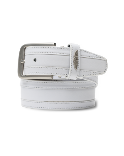 Straight Down Diplomat Belt - White