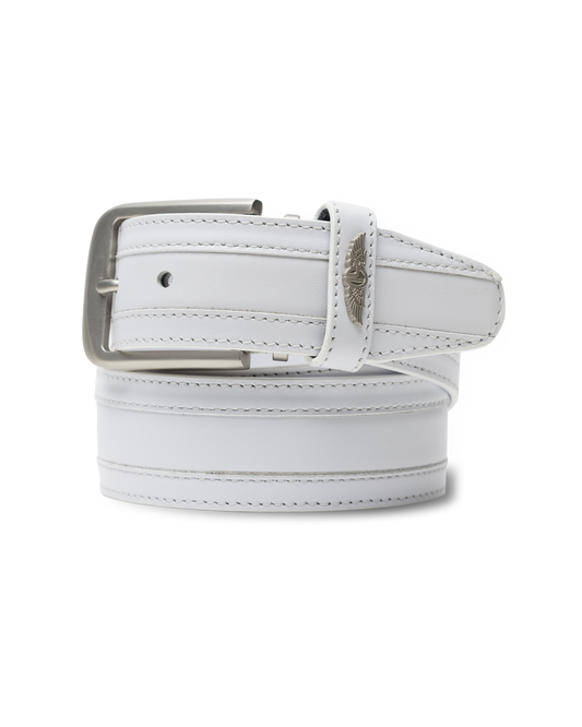 Straight Down Diplomat Belt - White