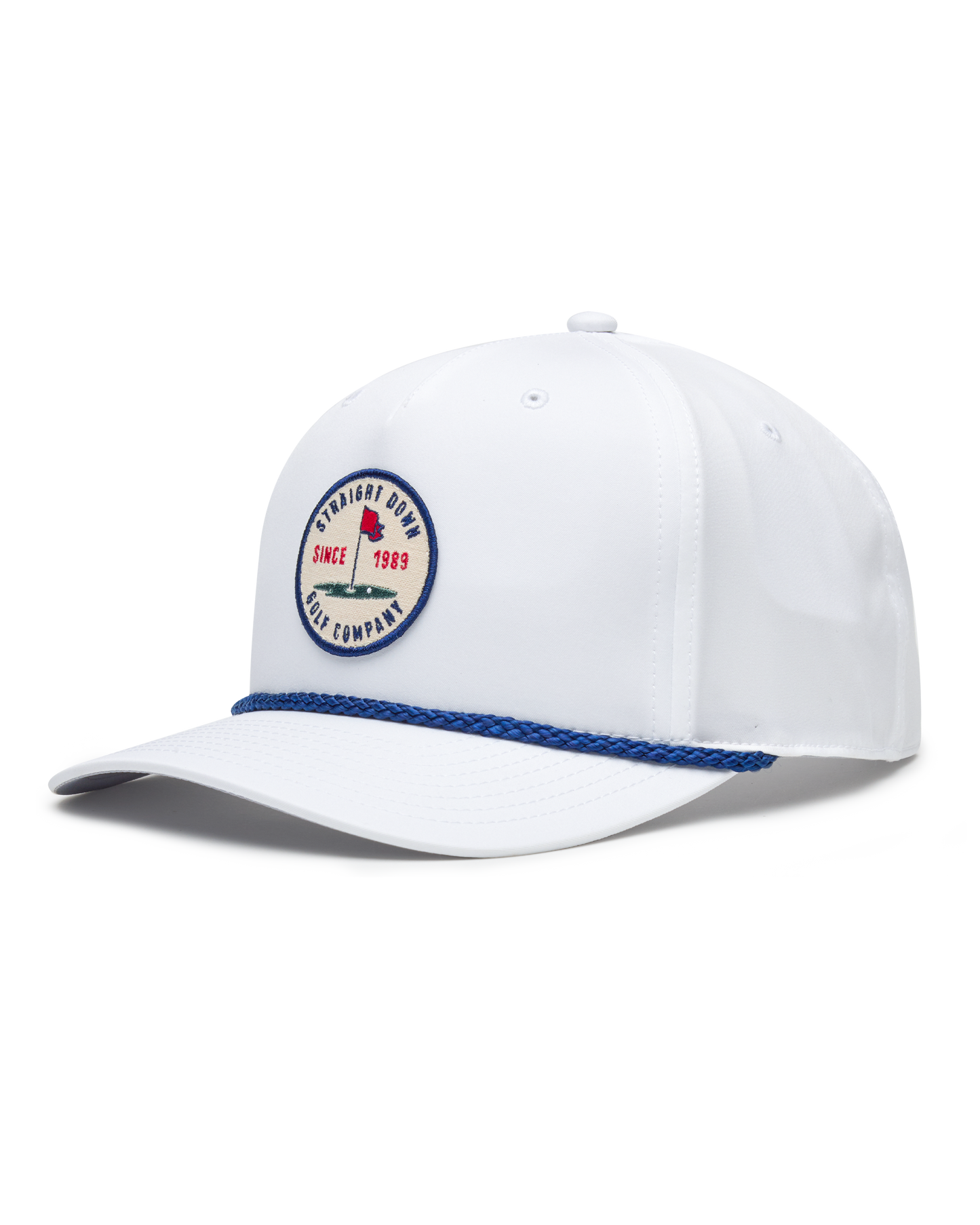 Straight Down Pin High Rope Hat - White