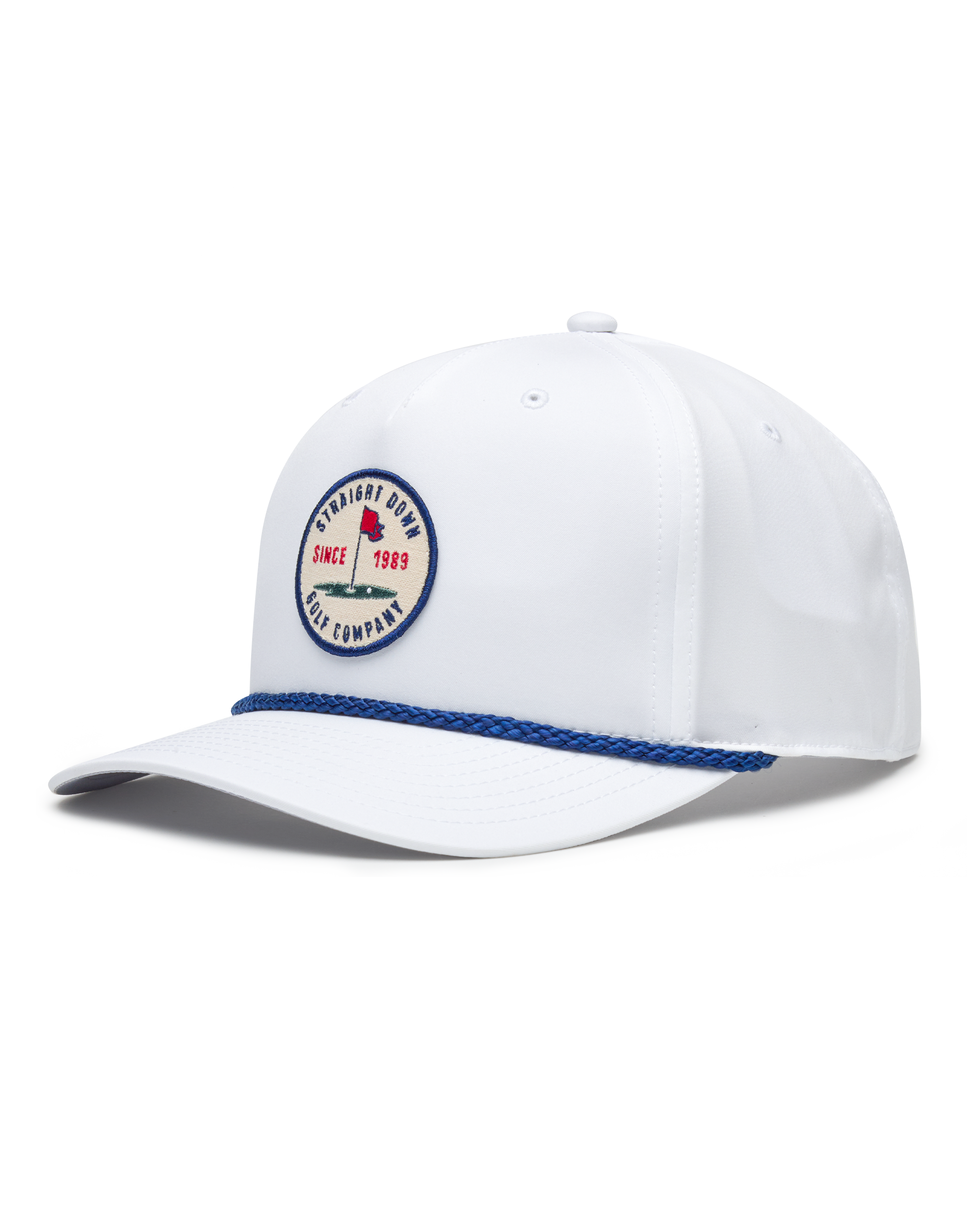Straight Down Pin High Rope Hat - White