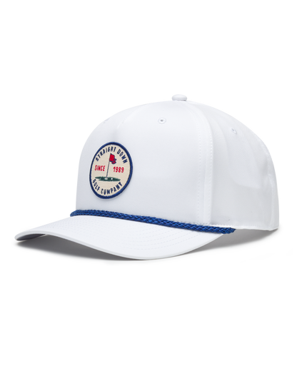 Straight Down Pin High Rope Hat - White