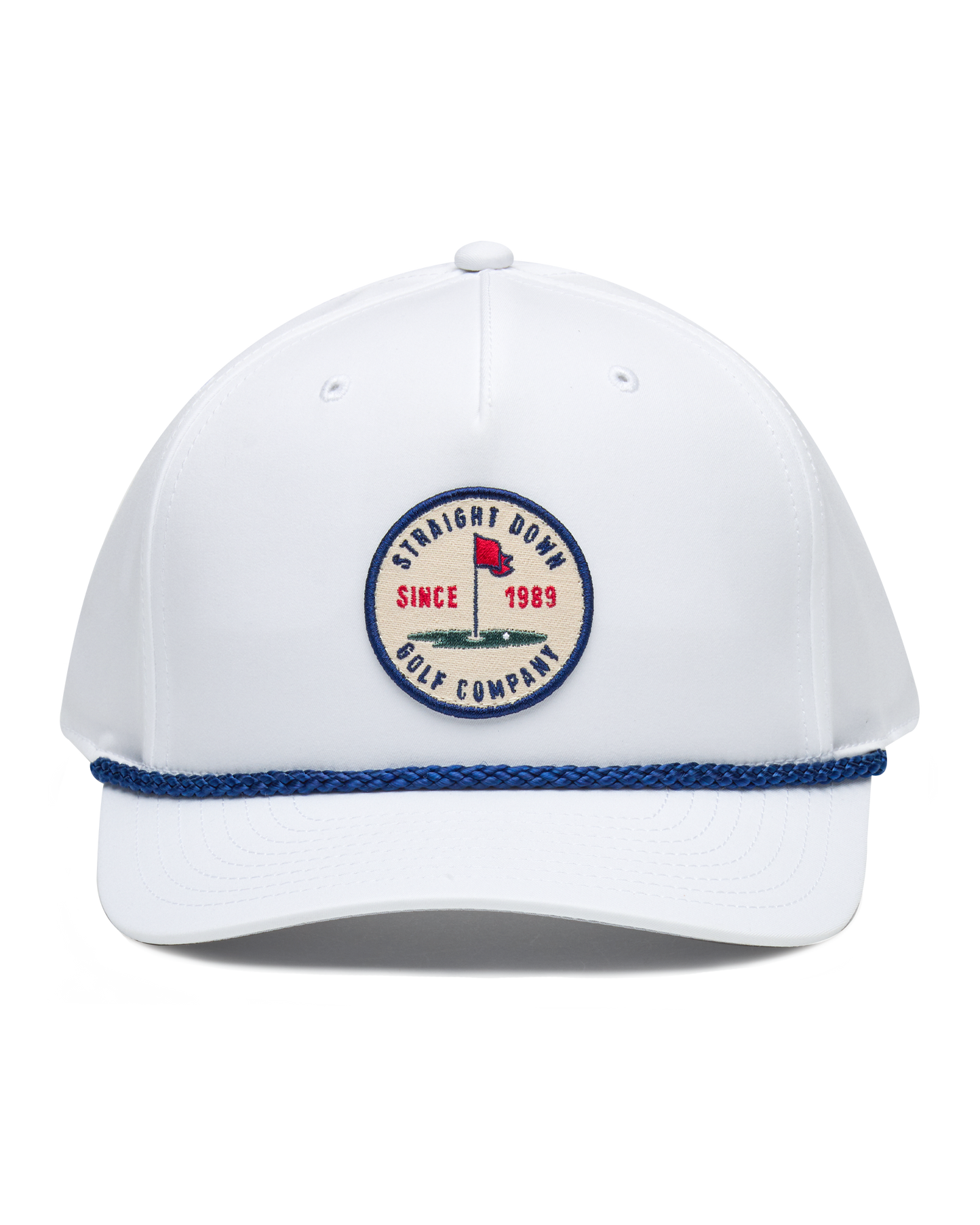 Straight Down Pin High Rope Hat - White