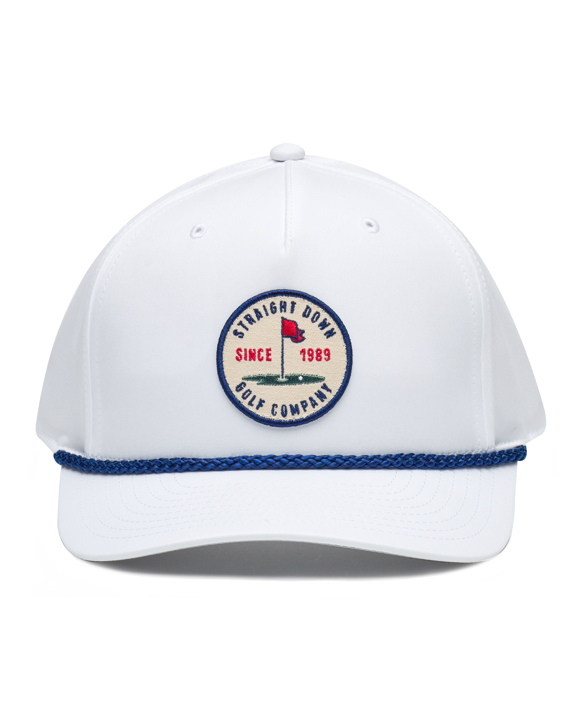 Straight Down Pin High Rope Hat - White