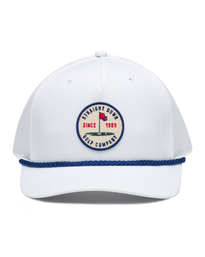 Straight Down Pin High Rope Hat - White