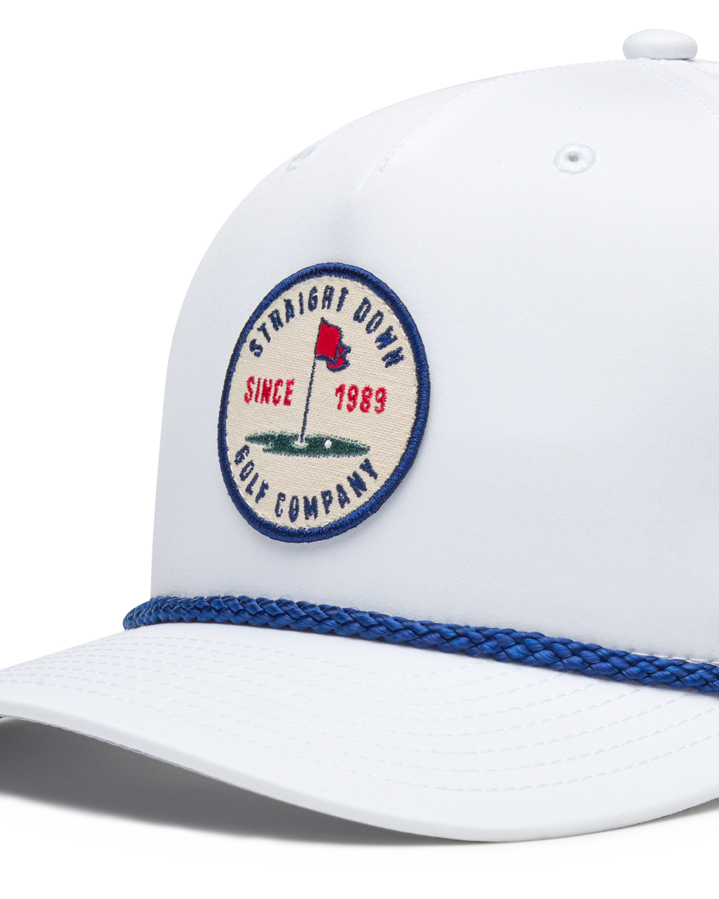 Straight Down Pin High Rope Hat - White