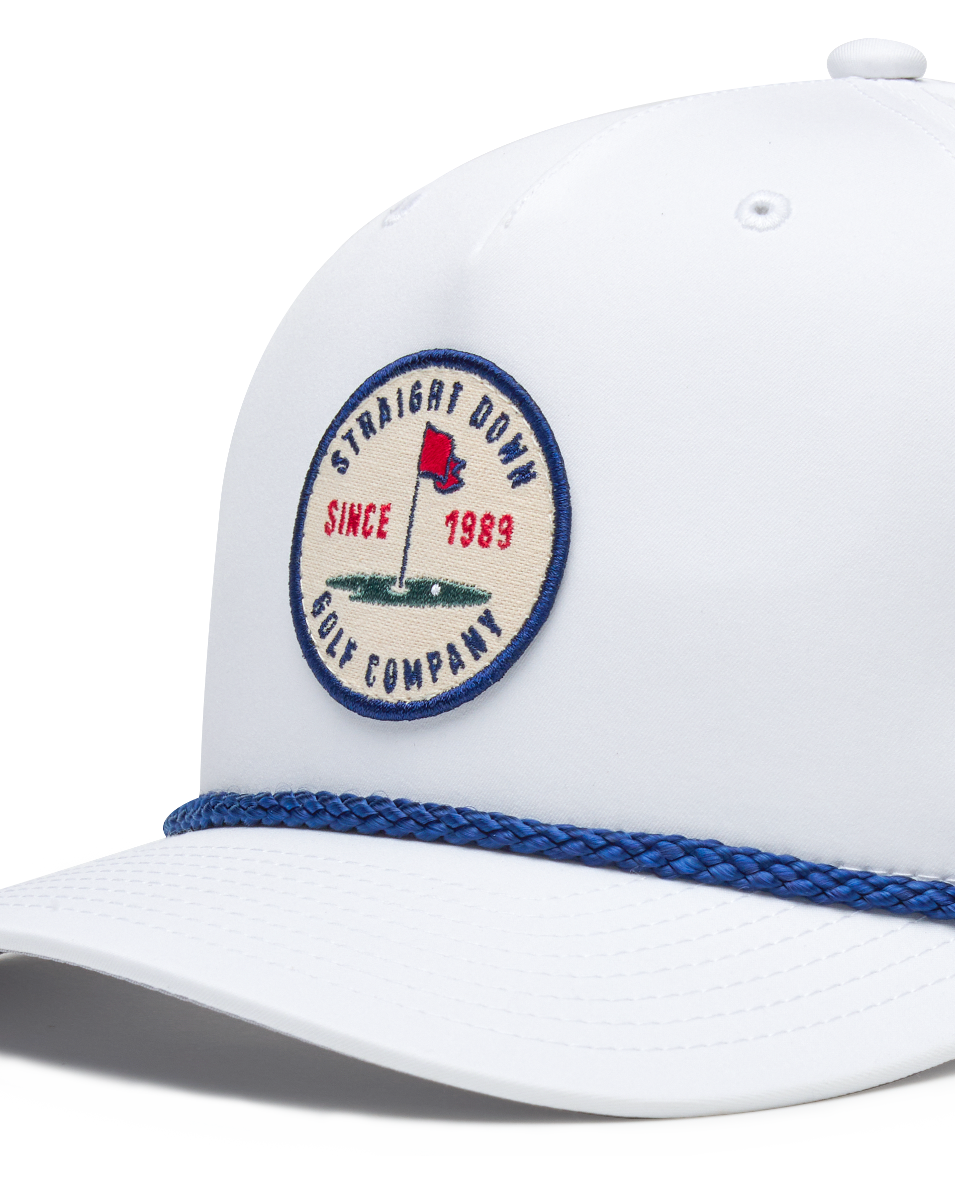 Straight Down Pin High Rope Hat - White
