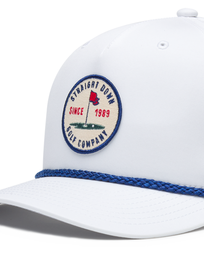 Straight Down Pin High Rope Hat - White