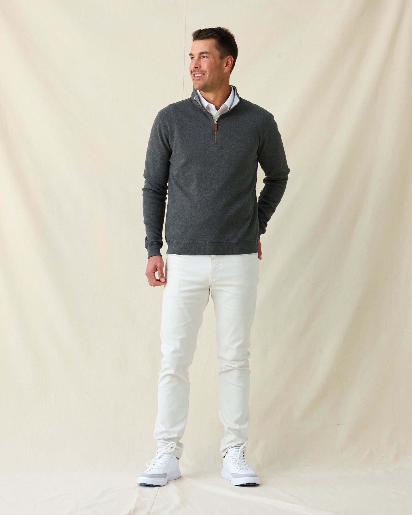 Straight Down Burnside 2.0 Quarter Zip - Charcoal