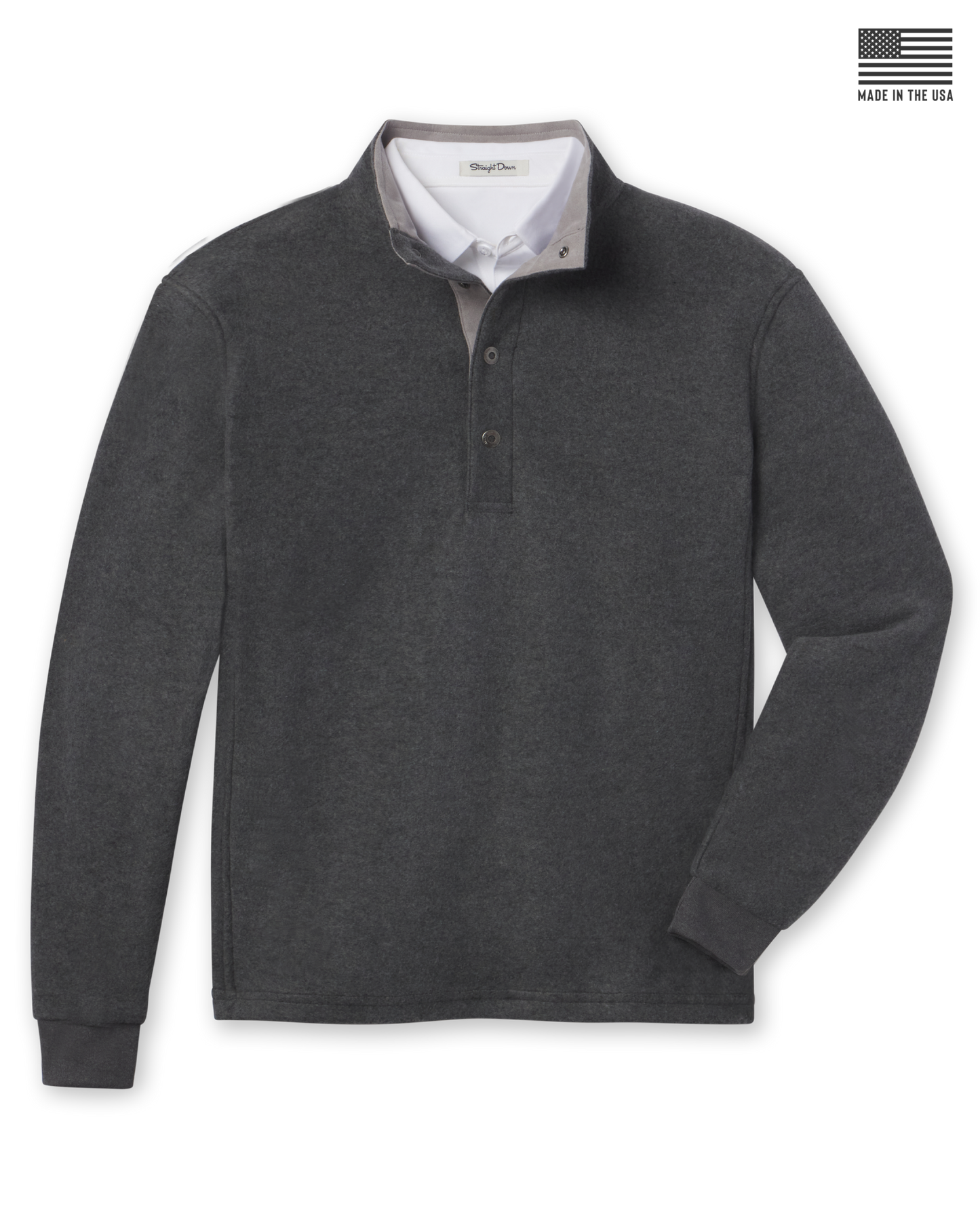 Straight Down Leucadia Quarter Snap Pullover - Charcoal