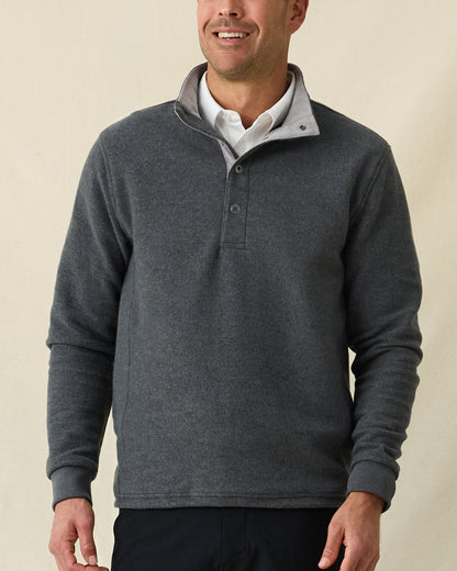 Straight Down Leucadia Quarter Snap Pullover - Charcoal