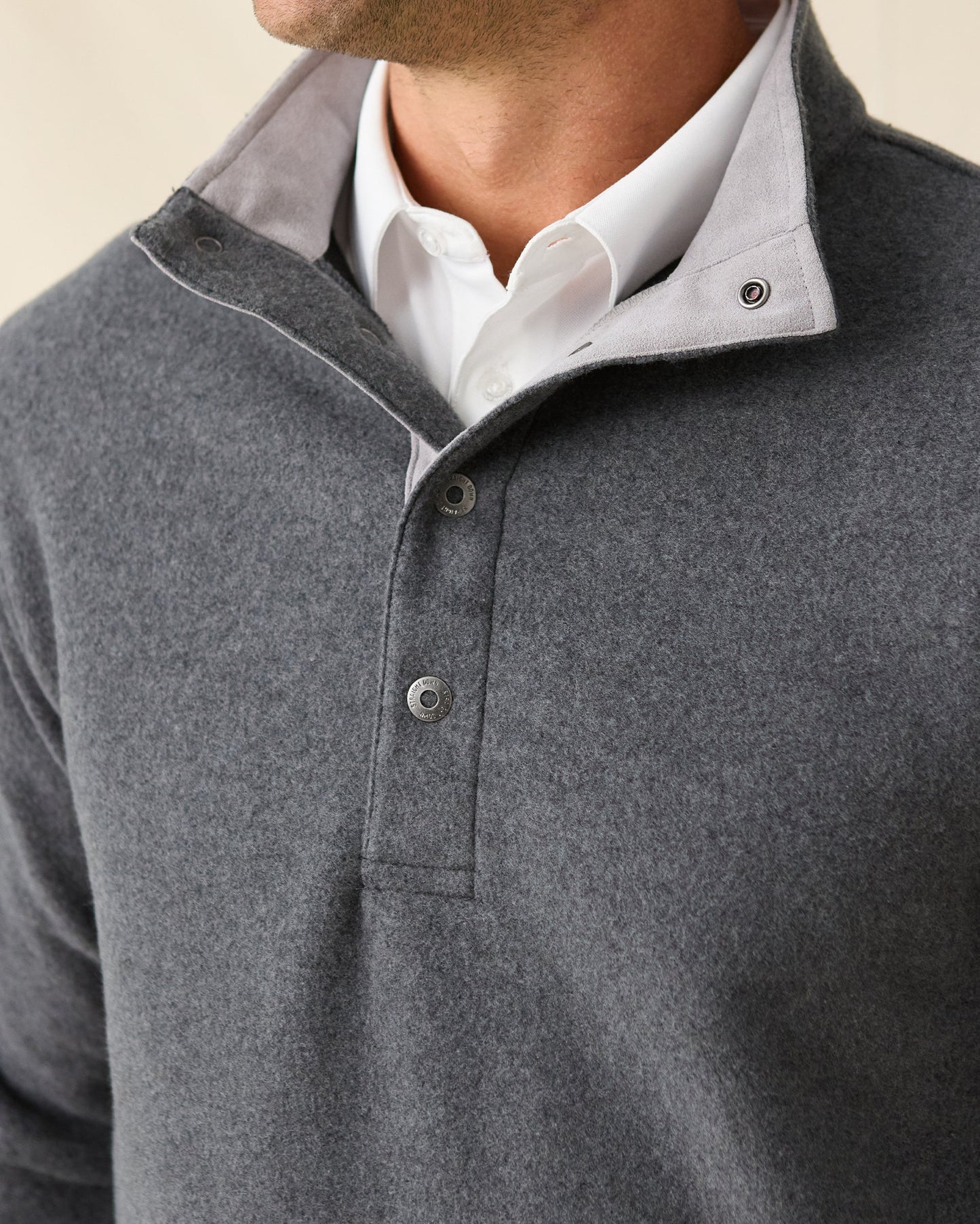 Straight Down Leucadia Quarter Snap Pullover - Charcoal