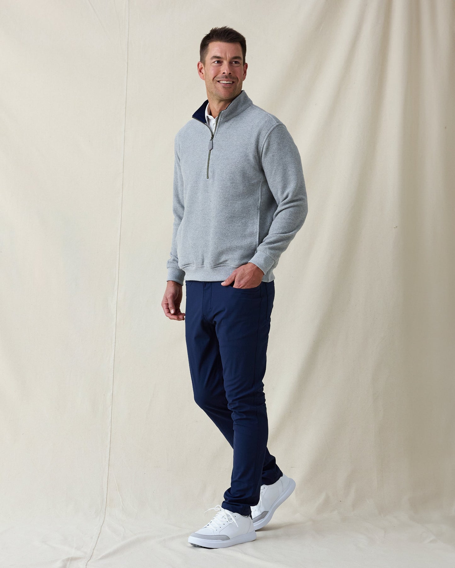 Straight Down Major Quarter Zip - Heather