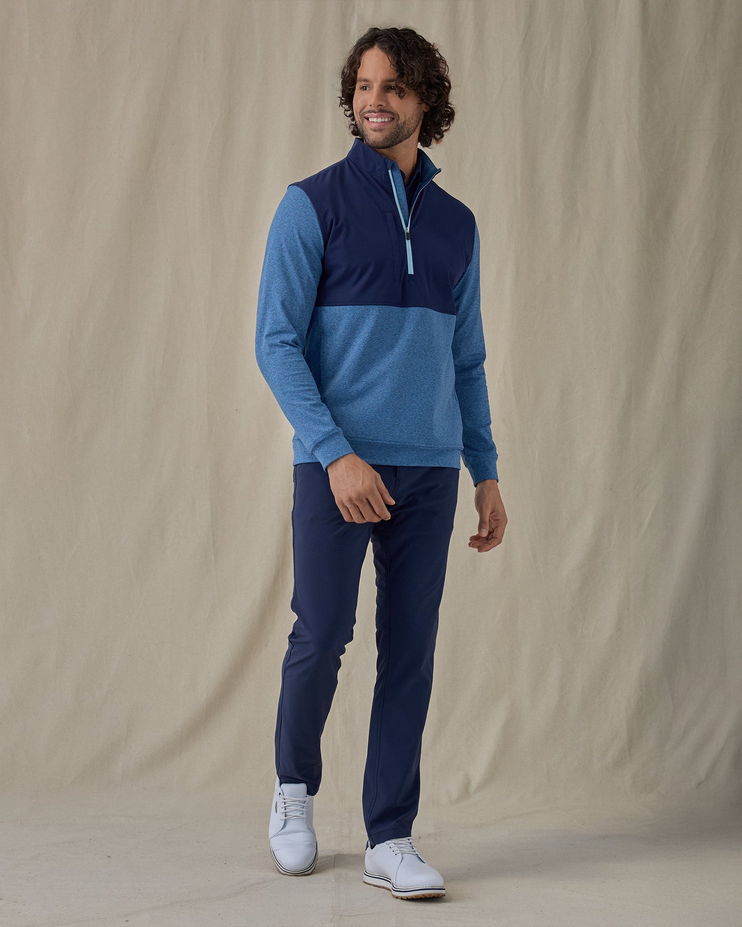 Straight Down Harding Hybrid Quarter Zip - Bering