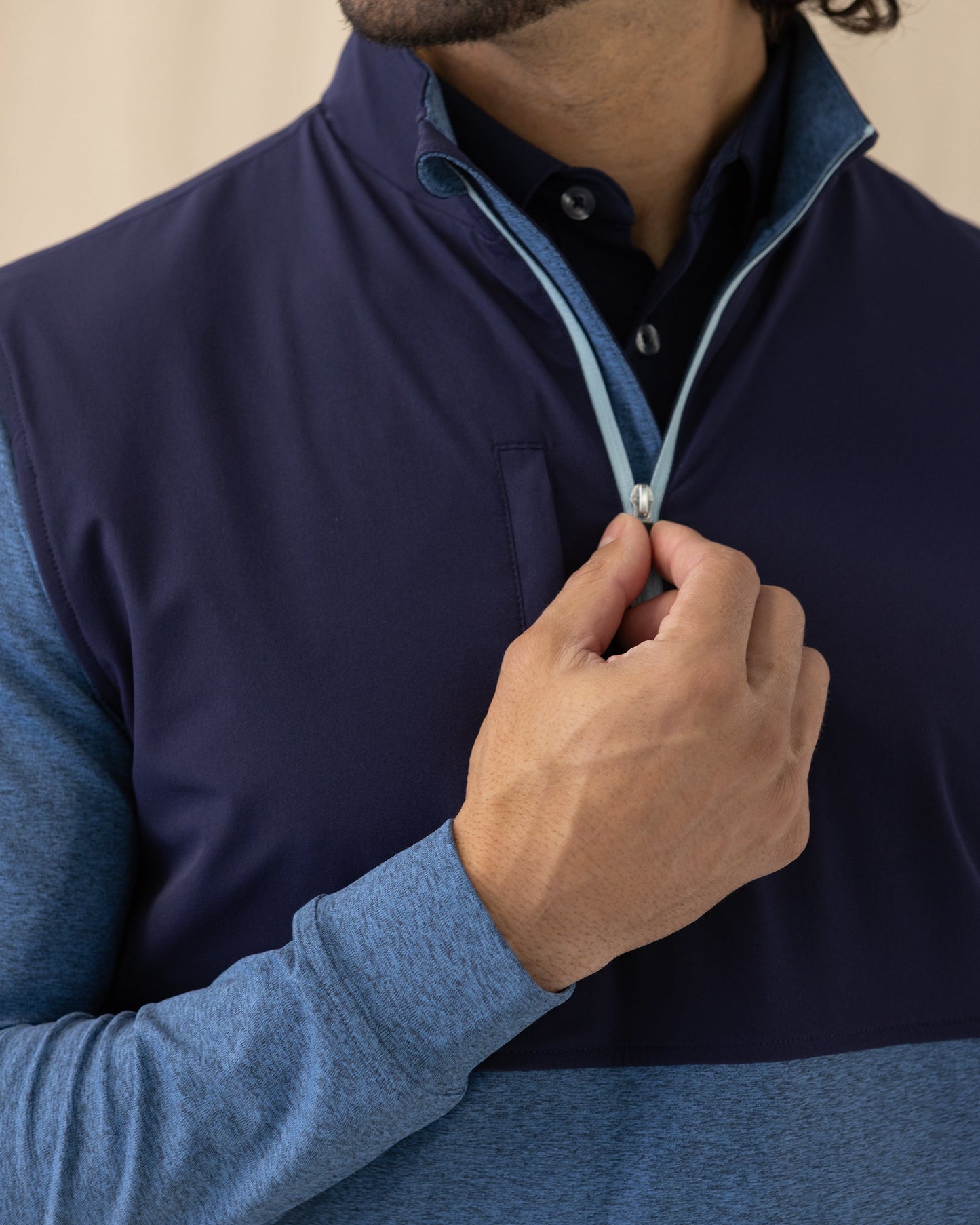 Straight Down Harding Hybrid Quarter Zip - Bering